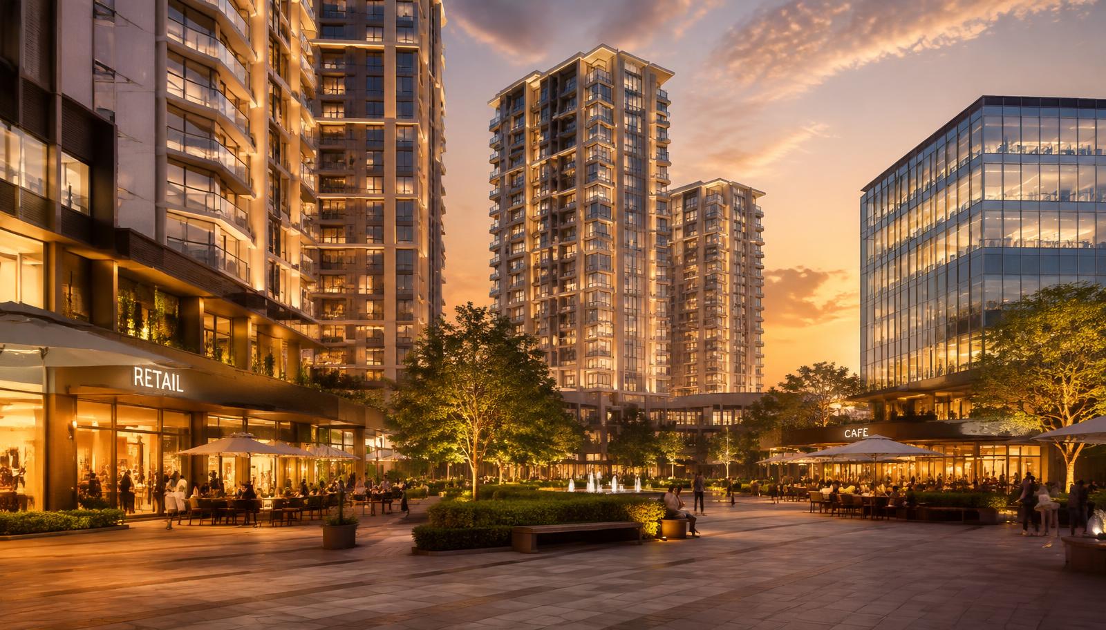 Desarrollo de uso mixto con plaza, comercios y torres